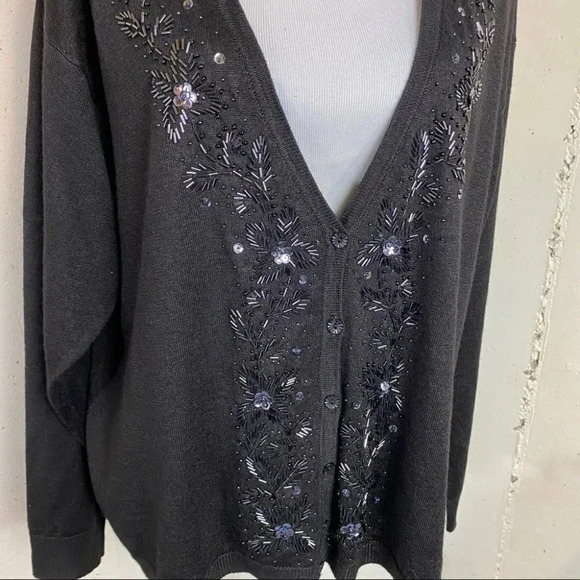 Stefano Basic‎ 22/24 sequin blk 2pc sweater - Picture 11 of 12